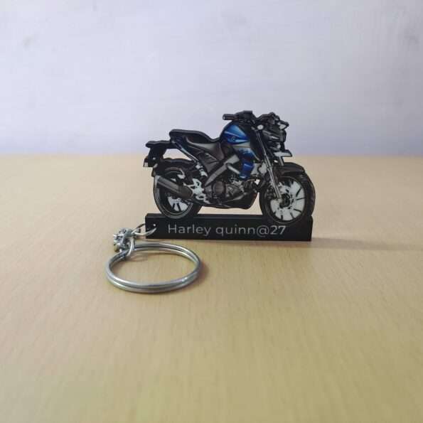 Customized Yamaha MT 15 Dark Matt Blue [2020-2021] Colorful Bike Shape Gel Number Plate Keychain