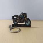 Customized Yamaha MT 15 V2 Cyan Storm DLX Colorful Bike Shape Gel Number Plate Keychain