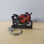 Customized Yamaha R15 V4 Metallic Red Colorful Bike Shape Gel Number Plate Keychain