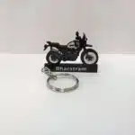 Customized Yezdi Adventure Matte Slick Silver Colorful Bike Shape Gel Number Plate Keychain