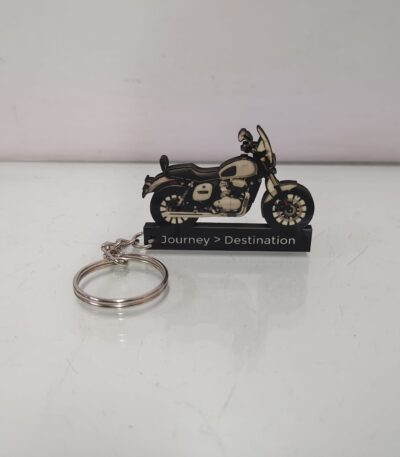 Customized Yezdi Roadster Sin Silver Colorful Bike Shape Gel Number Plate Keychain