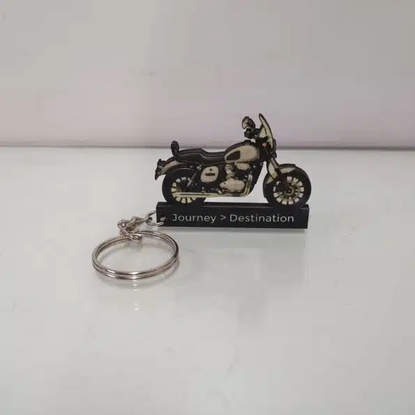 Customized Yezdi Roadster Sin Silver Colorful Bike Shape Gel Number Plate Keychain