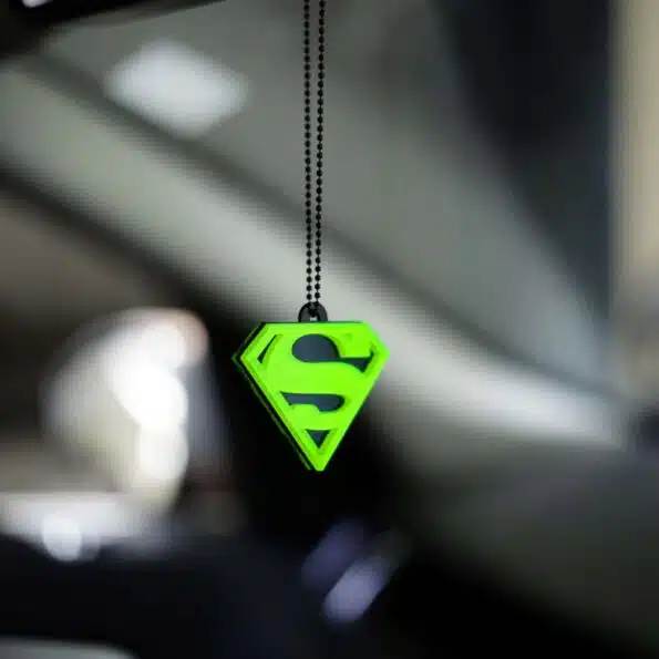 Fluorescent Green Superman Car Mirror Hanging