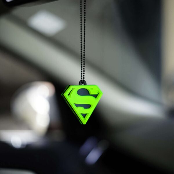 Fluorescent Green Superman Car Mirror Hanging