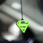 Fluorescent Green Superman Car Premium Mirror Hanging (3)