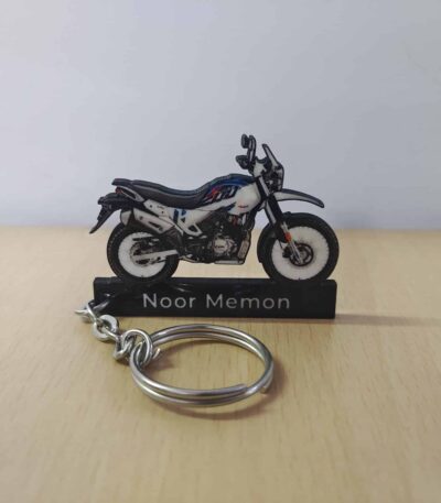 Customized Hero Xpulse 200 Trail Blue Colorful Bike Shape Gel Number Plate Keychain [2022]