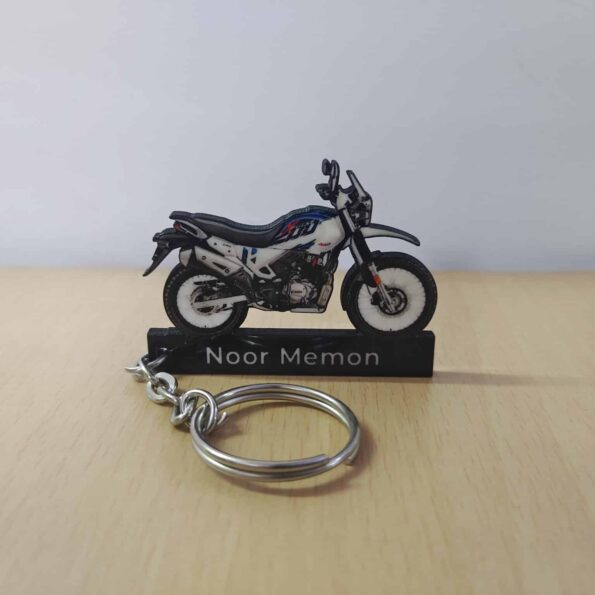 Customized Hero Xpulse 200 Trail Blue Colorful Bike Shape Gel Number Plate Keychain [2022]