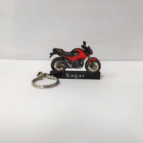 Customized Hero Xtreme 160R Sports Red Colorful Bike Shape Gel Number Plate Keychain