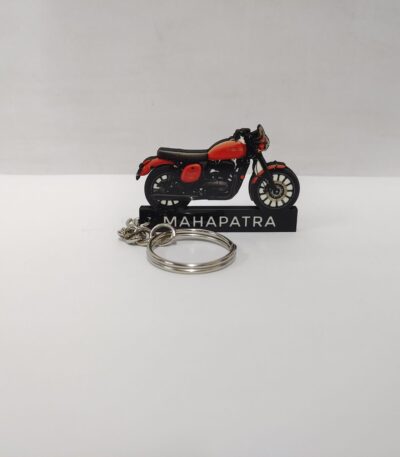 Customized Jawa 42 Orion Red Colorful Bike Shape Gel Number Plate Keychain
