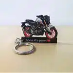 Customized Yamaha MT 15 Ice Fluo-Vermillion Colorful Bike Shape Gel Number Plate Keychain