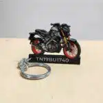 Customized Yamaha MT 15 Metallic Black DLX Colorful Bike Shape Gel Number Plate Keychain