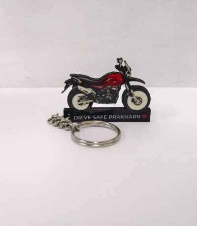 Customized Hero Xpulse 200 Sports Red Colorful Bike Shape Gel Number Plate Keychain