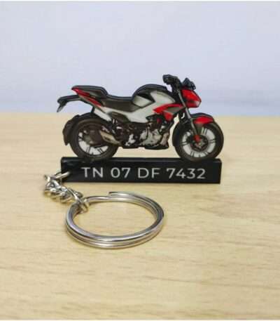 Customized Hero Xtreme 125R Firestorm Red Colorful Bike Shape Gel Number Plate Keychain