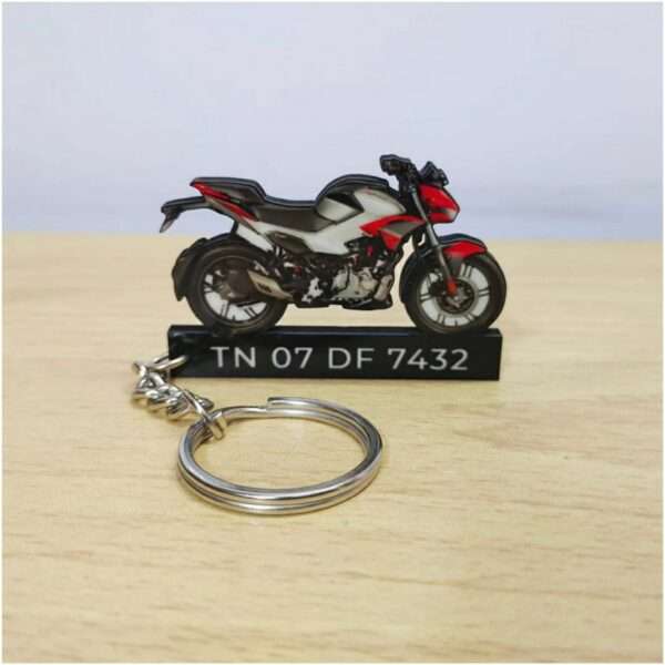 Customized Hero Xtreme 125R Firestorm Red Colorful Bike Shape Gel Number Plate Keychain
