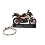 Customized Hero Xtreme 160R Pearl Silver White Colorful Bike Shape Gel Number Plate Keychain