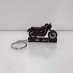 Customized Jawa 42 Allstar Black Colorful Bike Shape Gel Number Plate Keychain