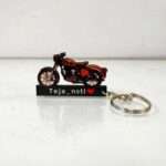 Customized Royal Enfield Classic 350 Orange Ember Colorful Bike Shape Gel Number Plate Keychain