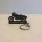 Customized Royal Enfield Classic Reborn 350 Dark Stealth Black Colorful Bike Shape Gel Number Plate Keychain (2)