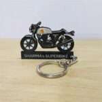 Customized Royal Enfield Continental GT 650 Apex Grey Colorful Bike Shape Gel Number Plate Keychain (2)