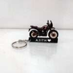 Customized Royal Enfield Himalayan 411 Gravel Grey Colorful Bike Shape Gel Number Plate Keychain (2)