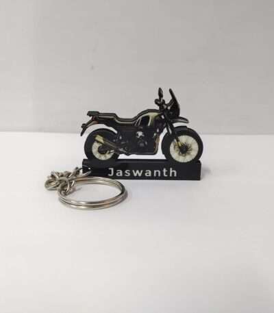 Customized Royal Enfield Himalayan 411 Gravel Grey Colorful Bike Shape Gel Number Plate Keychain