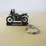 Customized Royal Enfield Himalayan 411 Pine Green Colorful Bike Shape Gel Number Plate Keychain (2)