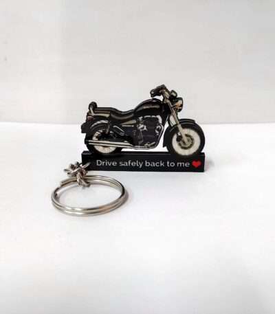 Customized Royal Enfield Thunderbird 350 Flicker Colorful Bike Shape Gel Number Plate Keychain