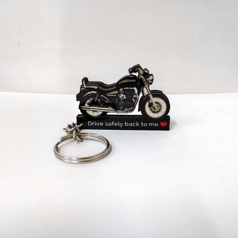 Customized Royal Enfield Thunderbird 350 Flicker Colorful Bike Shape Gel Number Plate Keychain