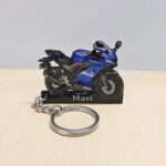 Customized Yamaha YZF R15 V3 Racing Blue Colorful Bike Shape Gel Number Plate Keychain