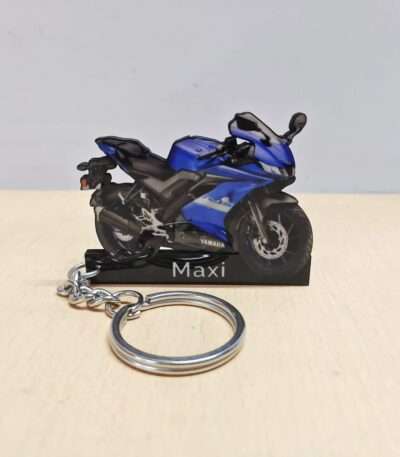 Customized Yamaha YZF R15 V3 Racing Blue Colorful Bike Shape Gel Number Plate Keychain