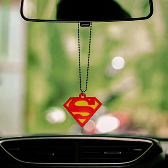 Acrylic Superman S Shield Logo Car Premium Mirror Hanging