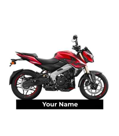 Customized Bajaj Pulsar NS400Z Glossy Racing Red Colorful Bike Shape Gel Number Plate Keychain