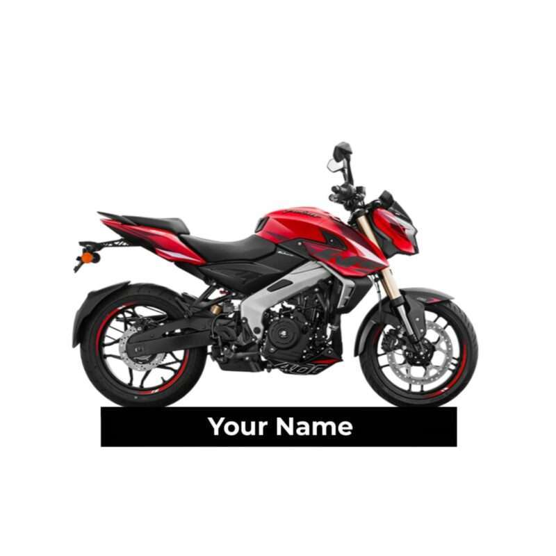 Customized Bajaj Pulsar NS400Z Glossy Racing Red Colorful Bike Shape Gel Number Plate Keychain
