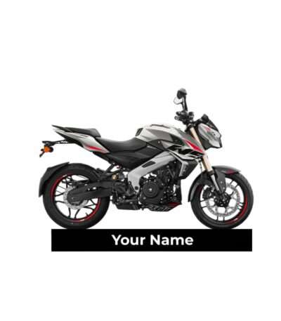 Customized Bajaj Pulsar NS400Z Pearl Metallic White Colorful Bike Shape Gel Number Plate Keychain