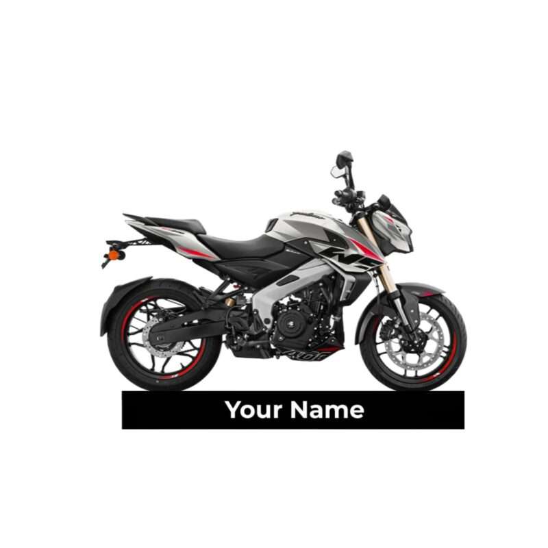 Customized Bajaj Pulsar NS400Z Pearl Metallic White Colorful Bike Shape Gel Number Plate Keychain