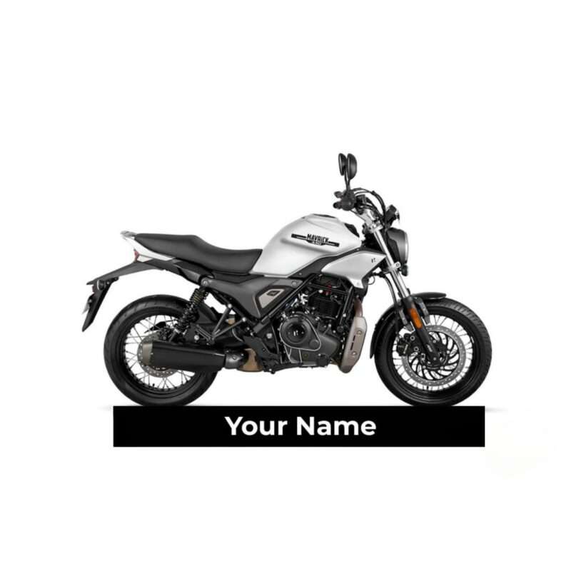 Customized Hero Mavrick 440 Arctic White Colorful Bike Shape Gel Number Plate Keychain