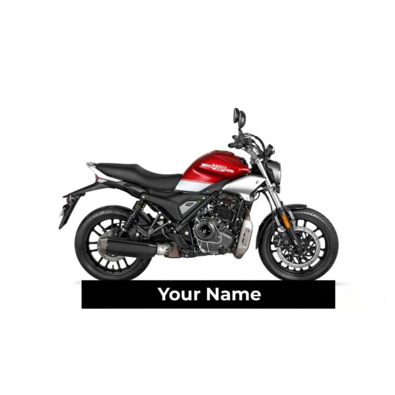 Customized Hero Mavrick 440 Fearless Red Colorful Bike Shape Gel Number Plate Keychain