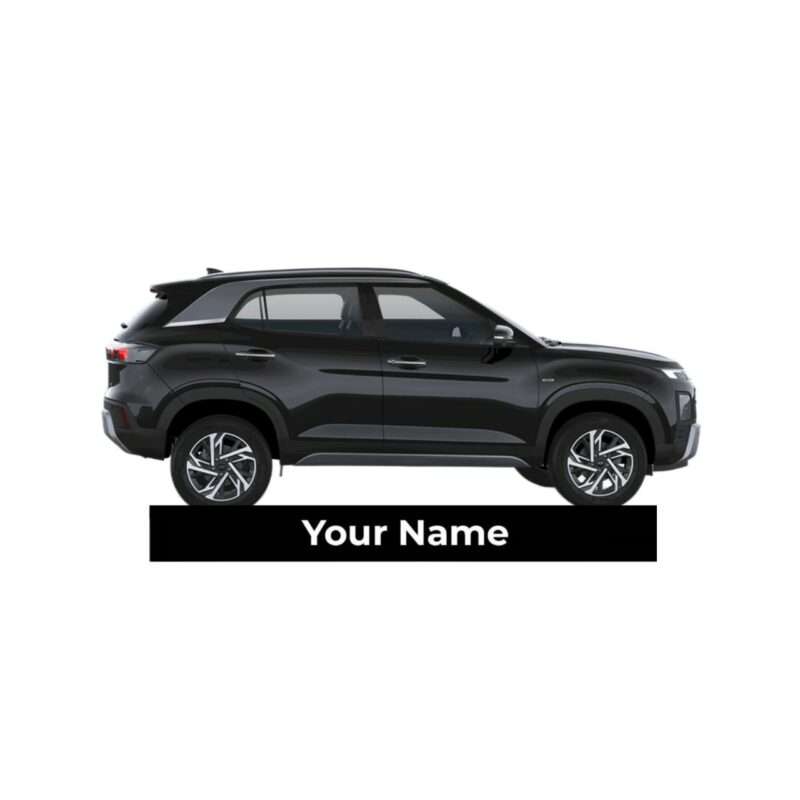 Customized Hyundai Creta Abyss Black Pearl Colorful Car Shape Gel Number Plate Keychain