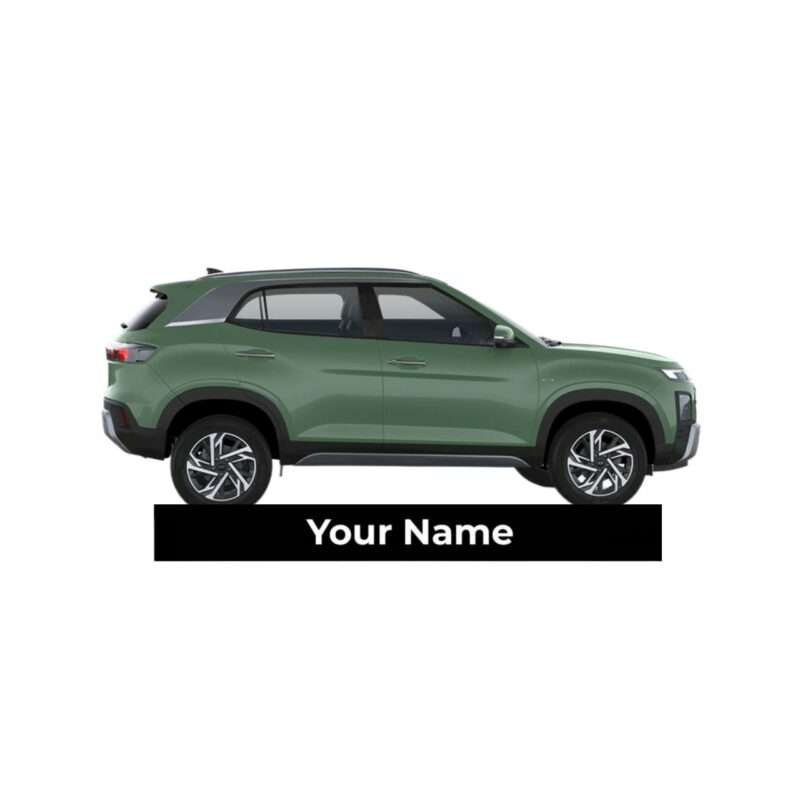 Customized Hyundai Creta Ranger Khaki Colorful Car Shape Gel Number Plate Keychain