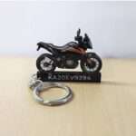 Customized KTM 390 Adventure X Dark Galvano Black Colorful Bike Shape Gel Number Plate Keychain
