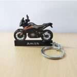 Customized KTM 390 Adventure X Dark Galvano Black Colorful Bike Shape Gel Number Plate Keychain (2)