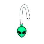Green Alien Acrylic Car Premium Mirror Hanging (3)