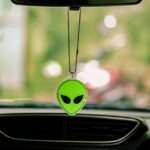 Green Retro Space Alien Gel Car Premium Mirror Hanging
