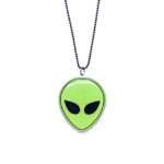 Green Retro Space Alien Gel Car Premium Mirror Hanging (2)