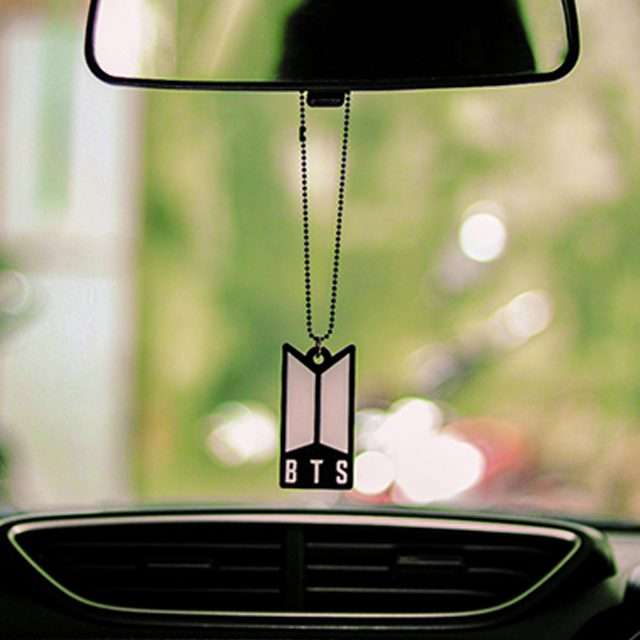 K-POP BTS Logo Style Car Premium Mirror Hanging