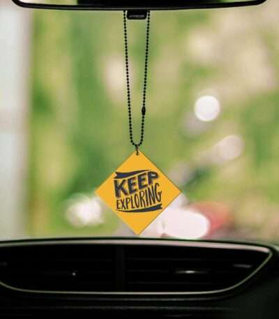 Keep Exploring Quote Logo Style Car Gel Premium Mirror Hanging
