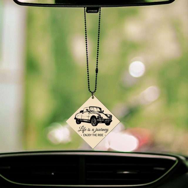 Life IS A Journey Quote Logo Style Gel Car Premium Mirror Hanging