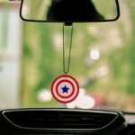 Marvel Captain America Shield Gel Car Premium Mirror Hanging