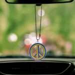 Peace Logo Style Car Premium Mirror Hanging