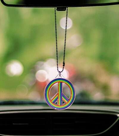 Peace Logo Style Car Premium Mirror Hanging